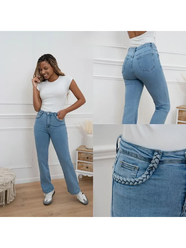 Flaired jeans in licht blauw