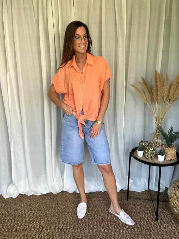 Tetra bind hemdje 100 % katoen in oranje