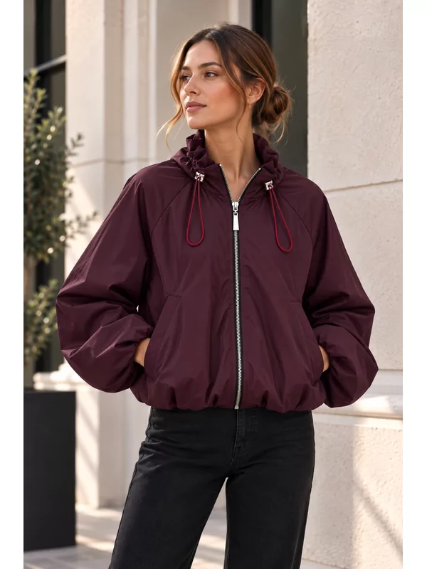 Jas in aubergine