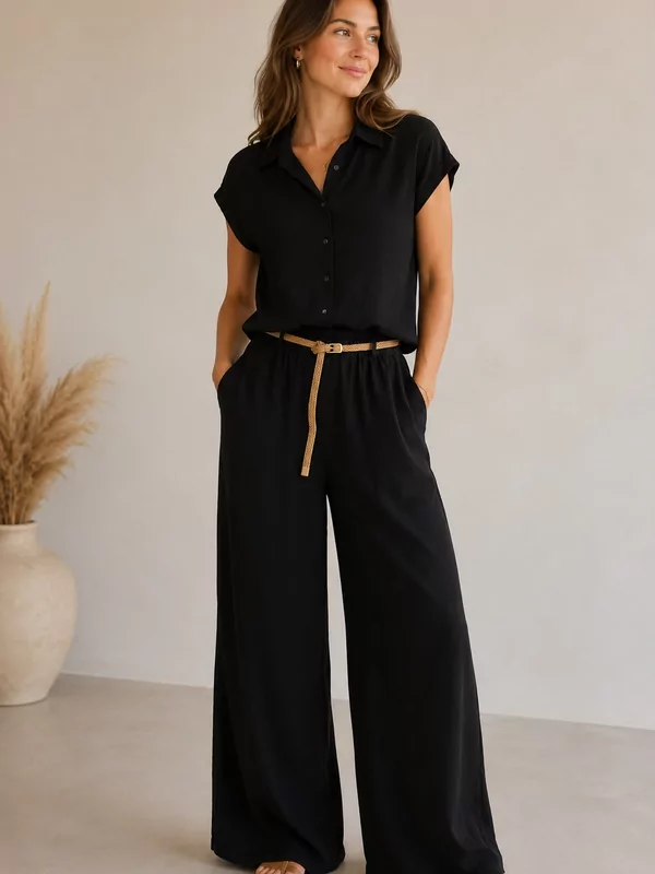 Zwarte broek met riem