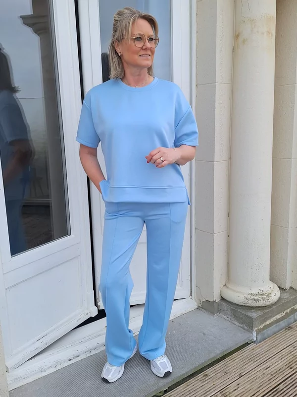 Setje sweater en broek in blauw