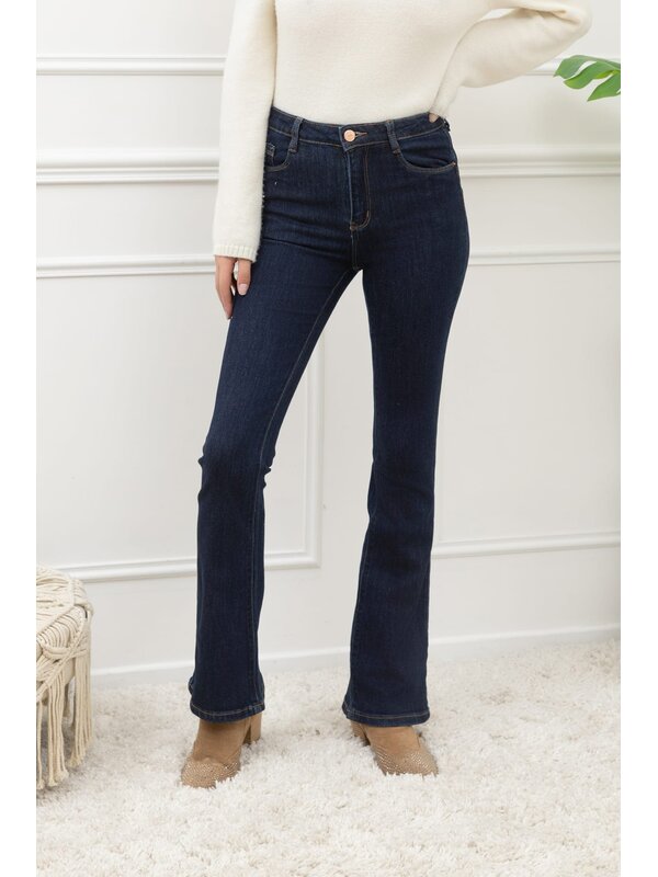 Flare jeans in donker blauw