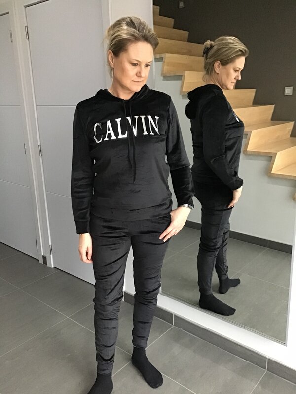 Huispakje Calvin zwart/zilver