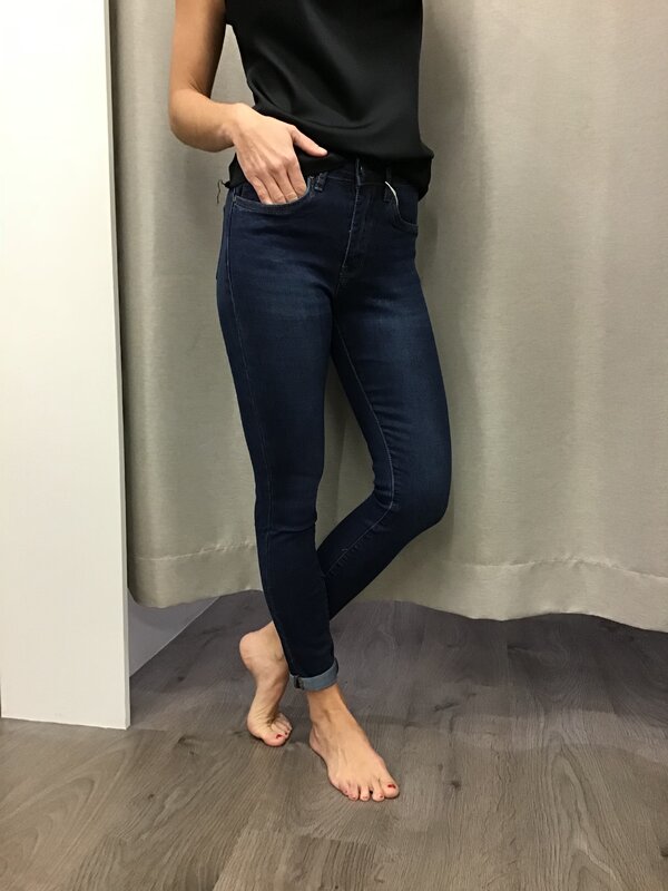 Jeans donker-blauw hoge taille