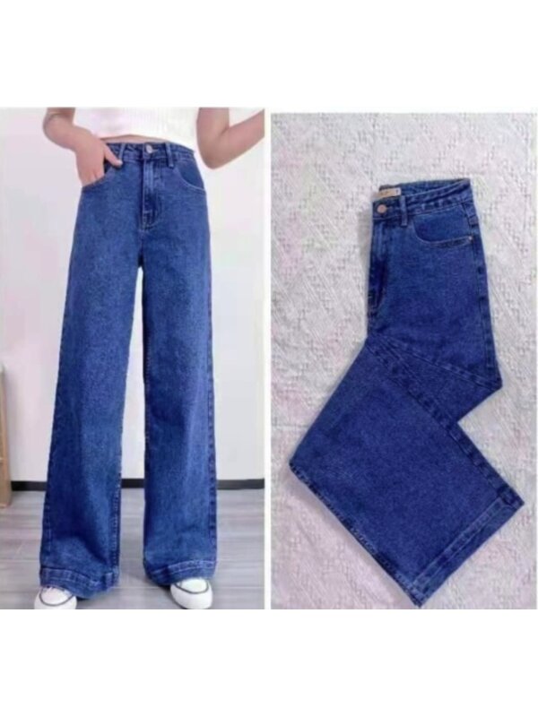 Blauwe jeans brede pijp