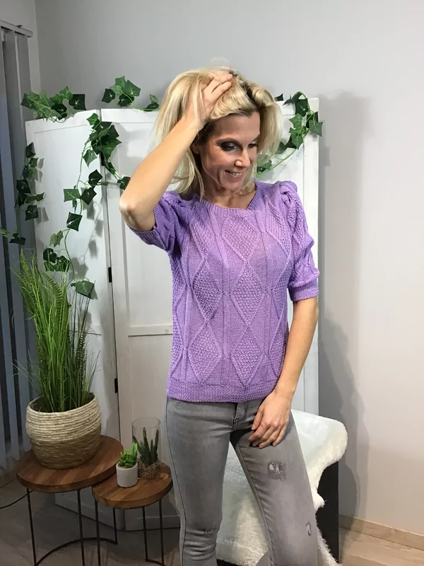 Pulletje korte mouw lila