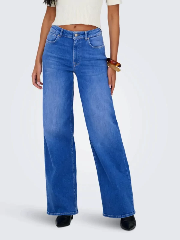 Only jeans madison blush wide leg lengte 32 mid blauw
