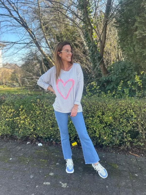 Bloes lange mouw in blauw ( dikkere t-shirt stof)