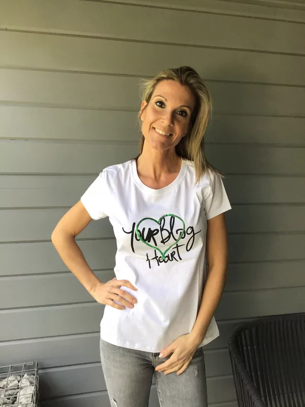T-shirt your blog heart groen