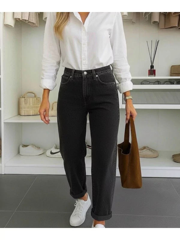 Jeans balloon model in zwart