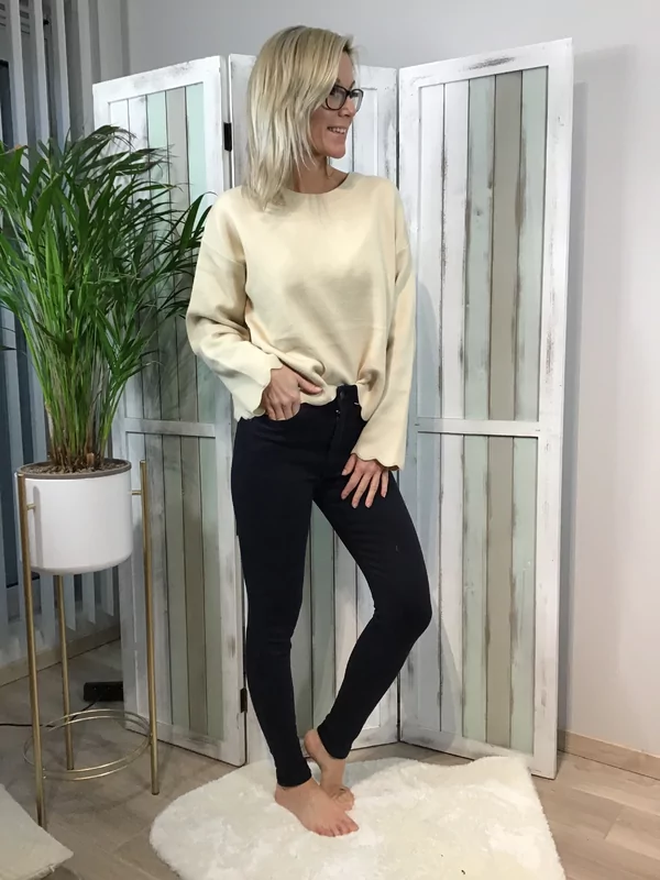 Broek donker blauw super hoge taille / skinny