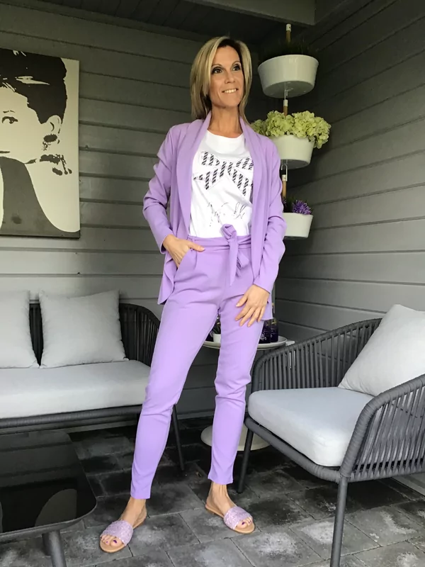 Setje vest en broek lila