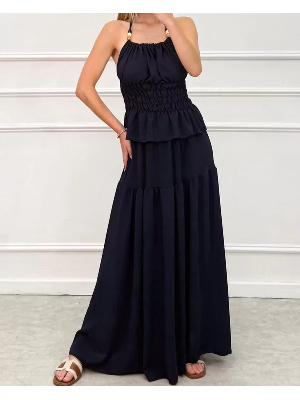 Setje rok en top in donker blauw