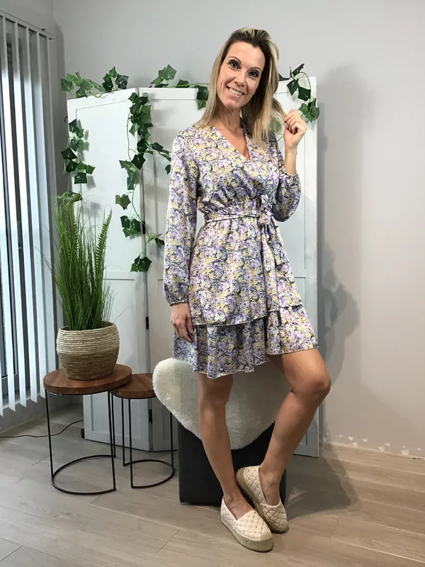 Kleedje bloemetjes lila