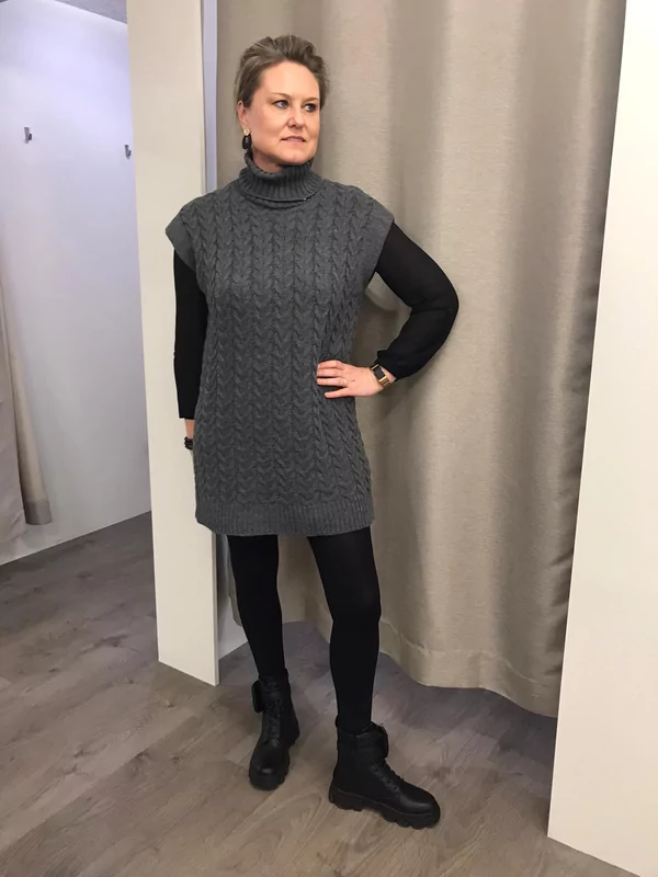 Lange pull/kleedje debardeur model grijs