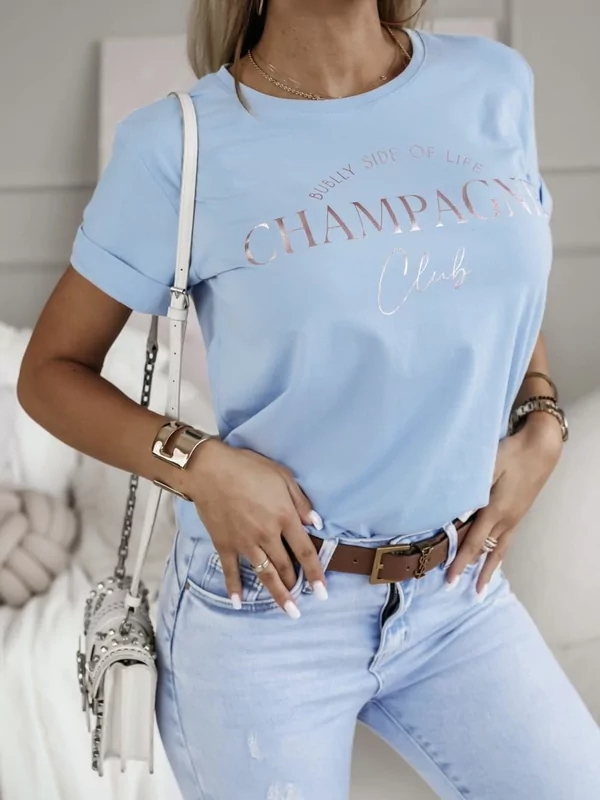 T-shirt champage in blauw