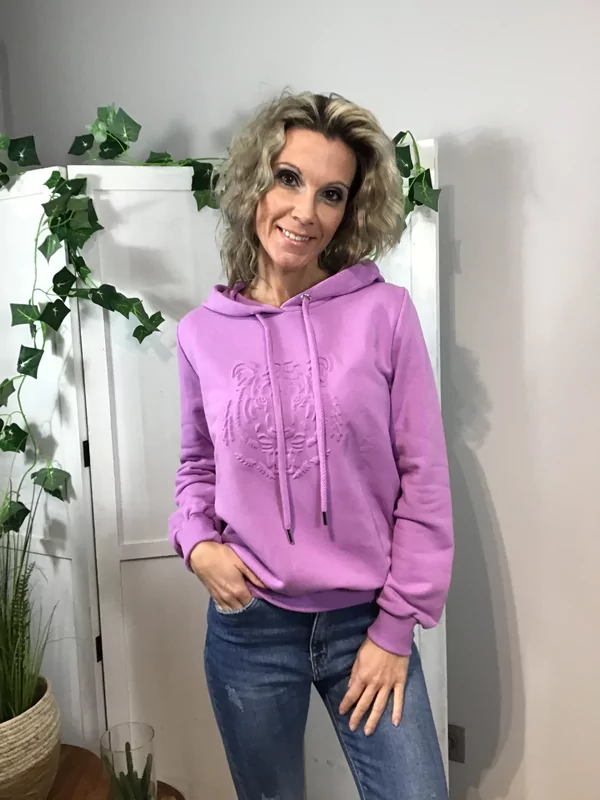 Sweater met kap in lila