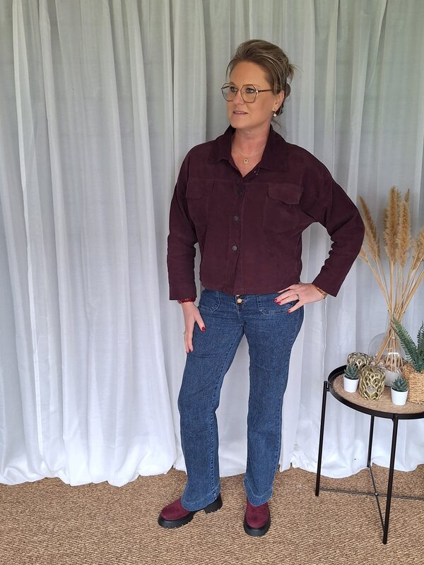 Velour hemdje in burgundy