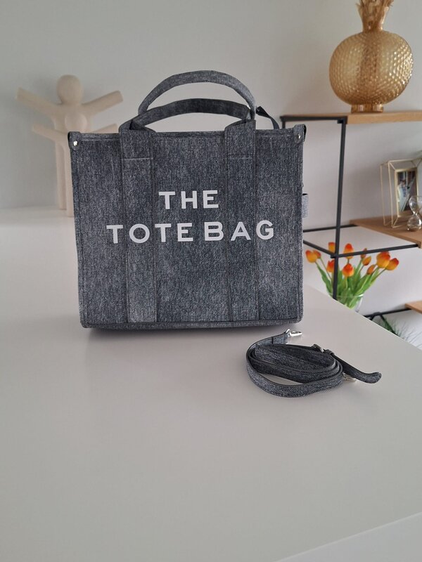 Tote bag large in donker blauw