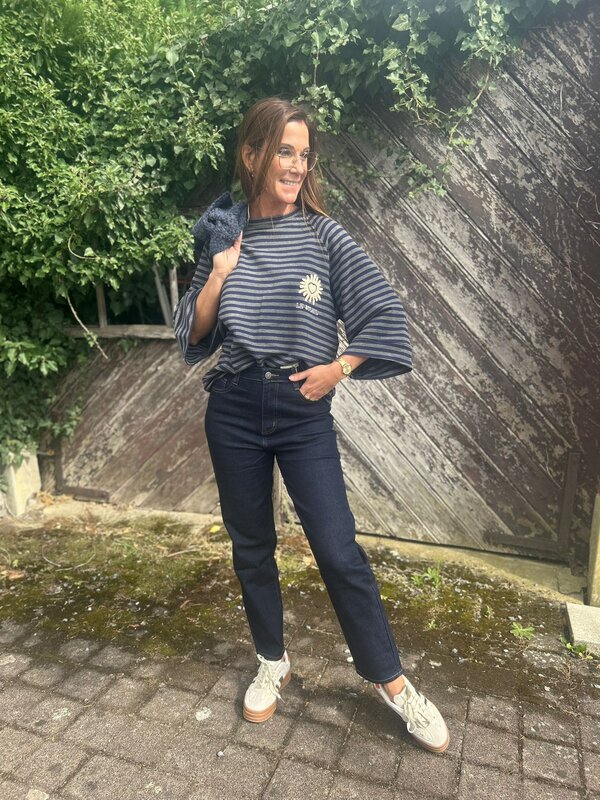 Gestreepte sweater in blauw