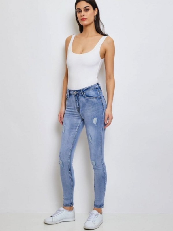 Jeans skinny - hoge taille