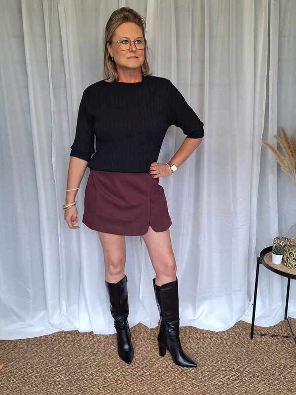 Short rokje in burgundy