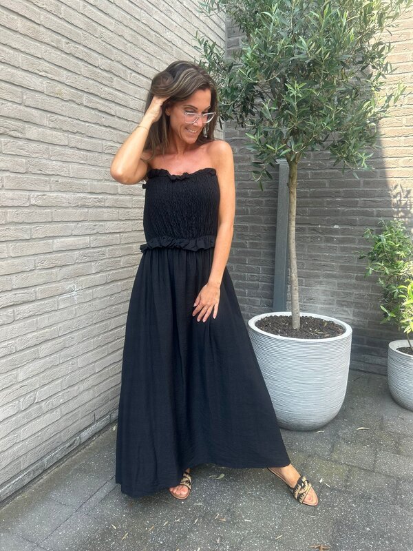 Strapless kleed in zwart