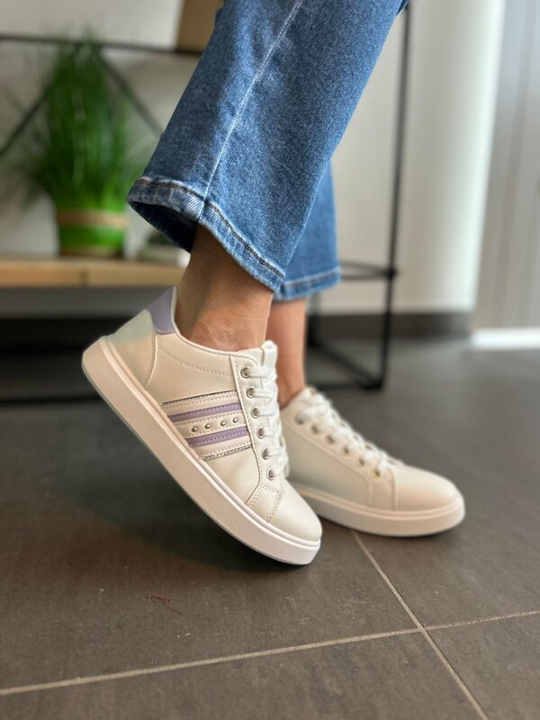 Sneaker in wit lila