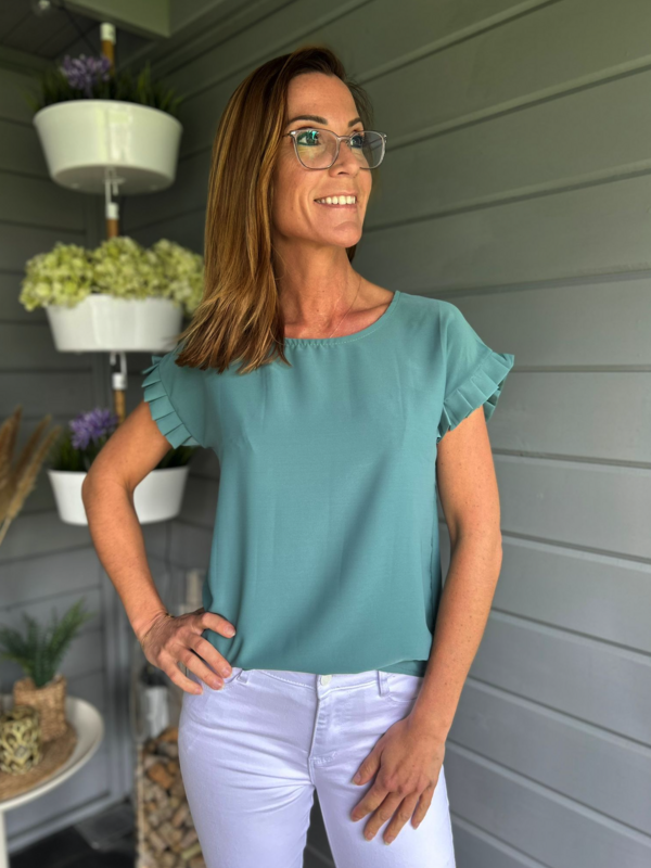 T-shirt / bloes in turquoise