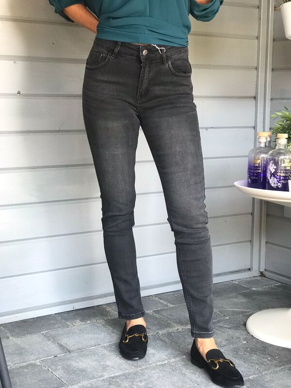 Grijze jeans hoge taille