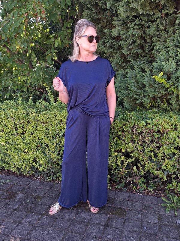 Losse broek in blauw