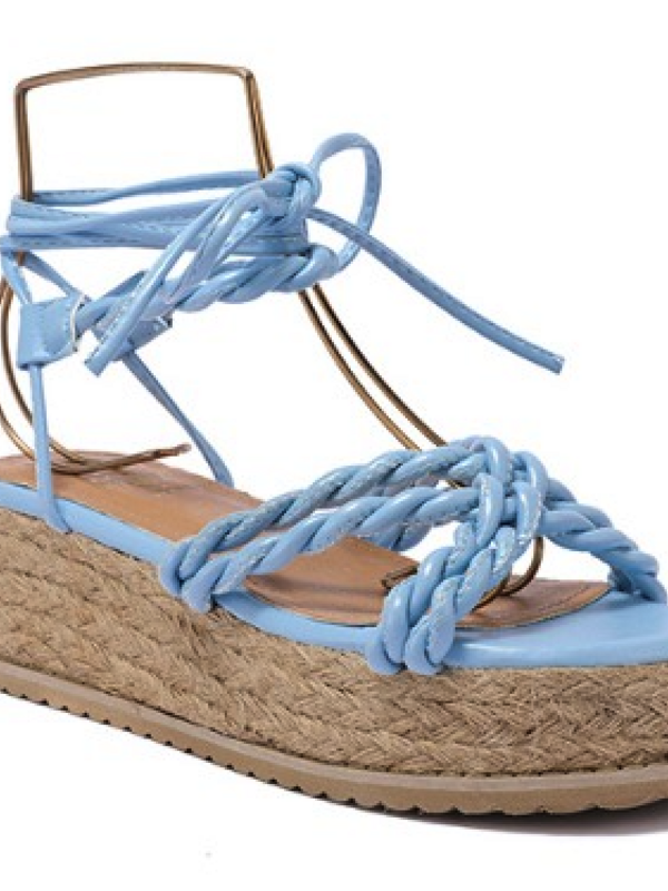 Hoge sandaal in blauw