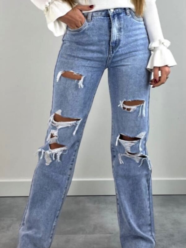 Losse jeans met gaten