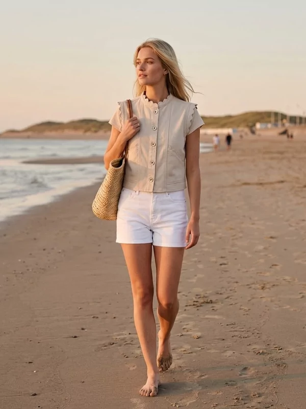 Only gilet in beige