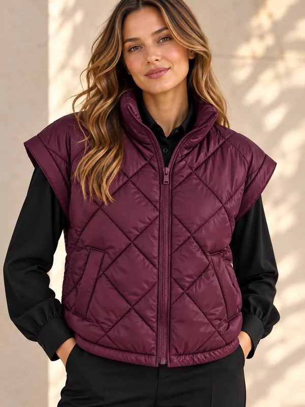 Body warmer in burgundy