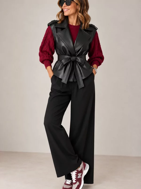 Body in zwarte leder look