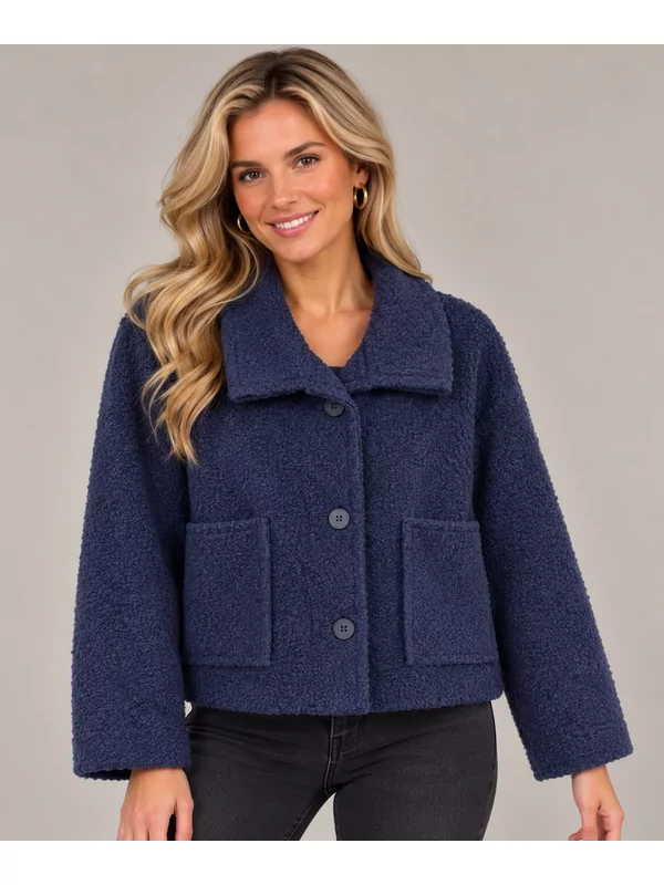 Jas met knopen in blauw