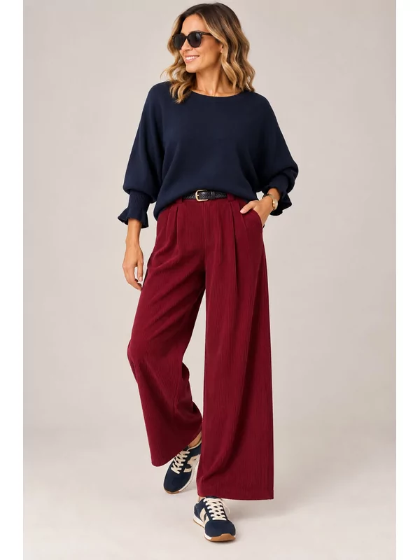 Pull met speciale mouw in blauw