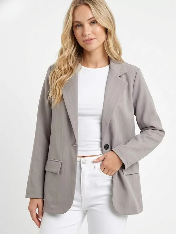 Blazer met gestreept design in taupe