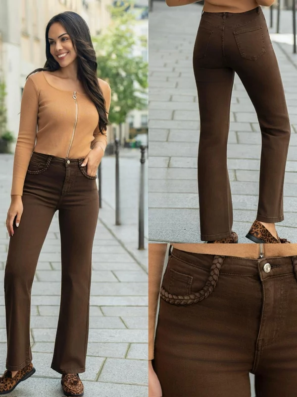 Flaired jeans in bruin