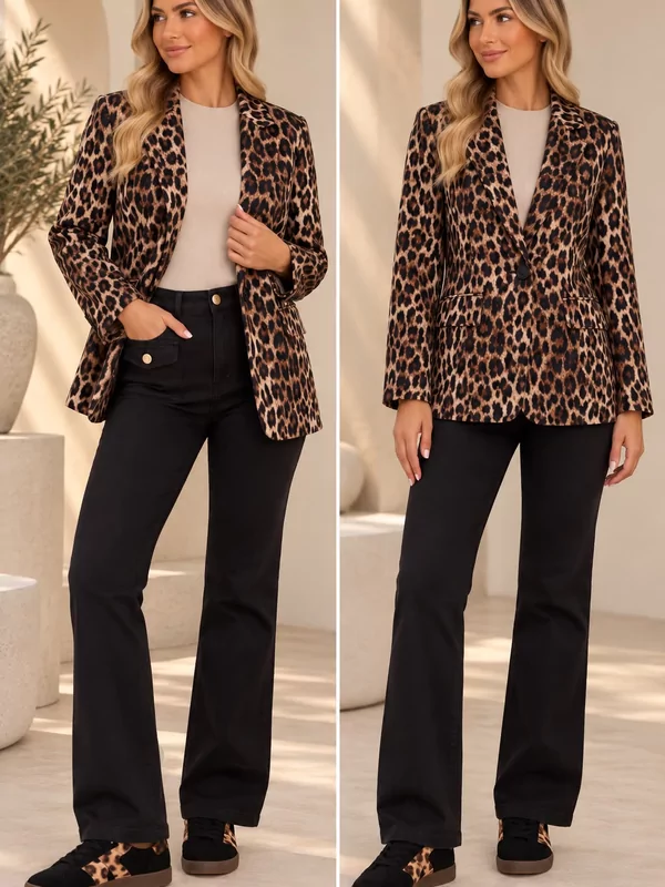 Blazer leopard printed