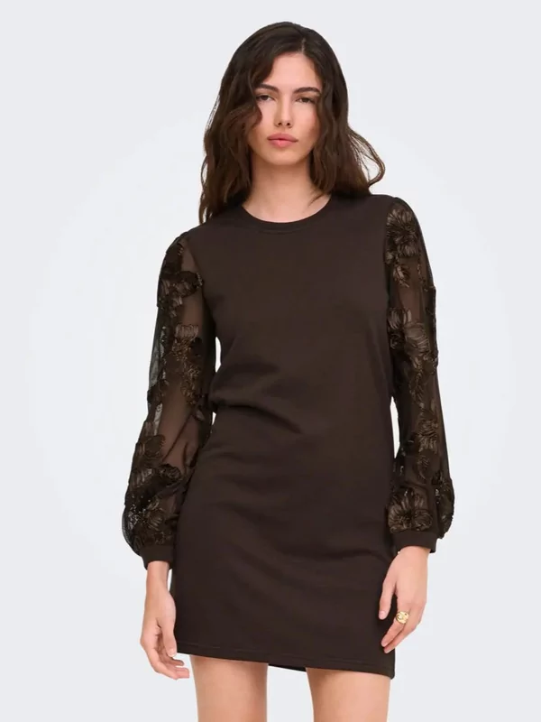 Jdy sweater kleedje Fairview in bruin