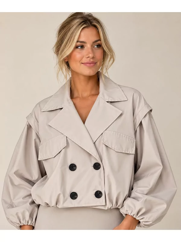 Korte trench coat in beige