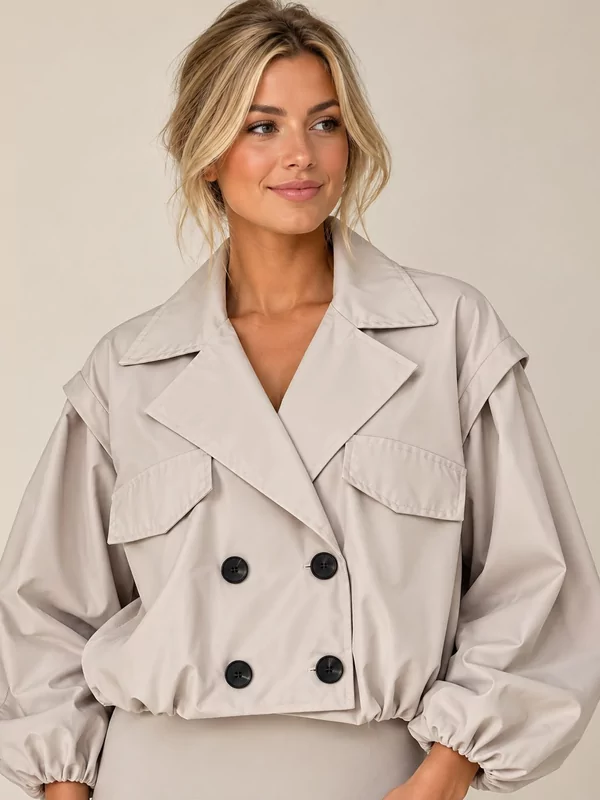 Korte trench coat in beige