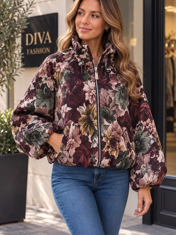 Jasje flowers in bruin burgundy