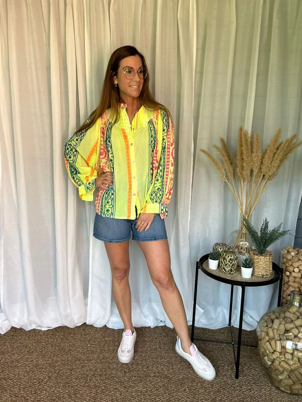 Los fluo hemdje in geel