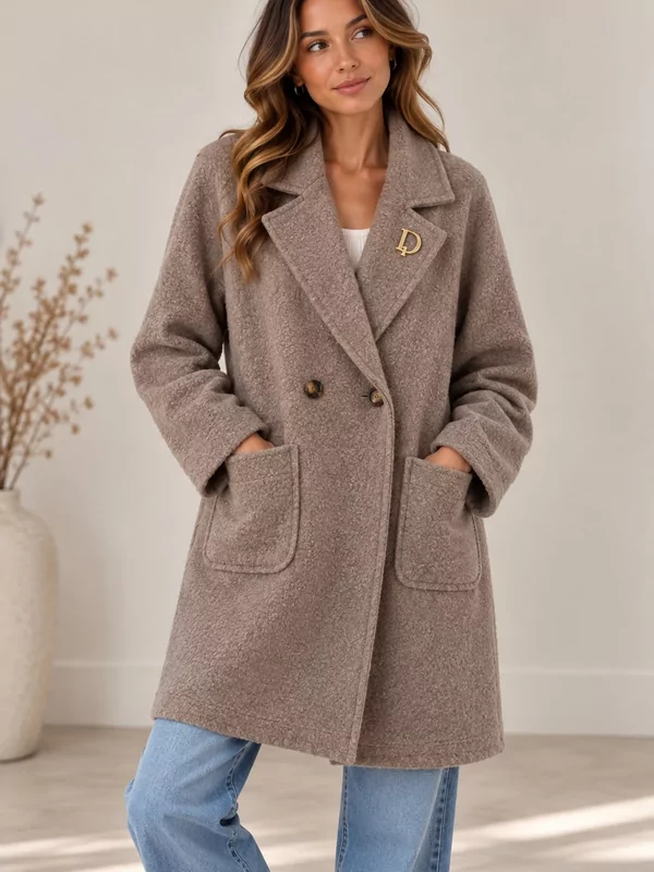 Geklede jas in taupe