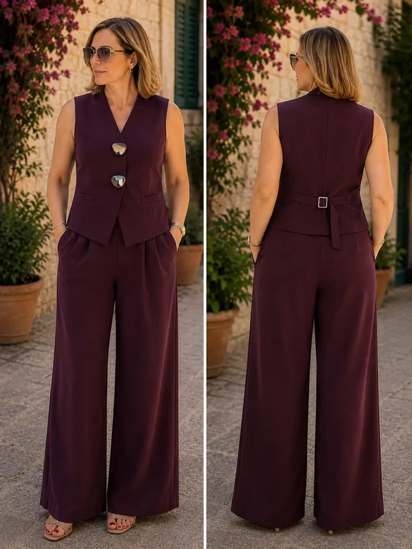 Set in burgundy