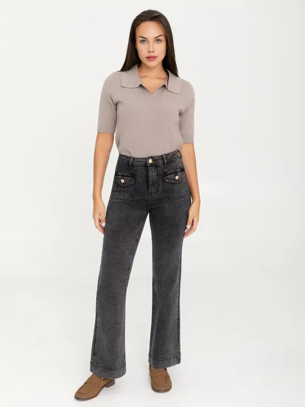Jeans rechte pijp in donker grijs