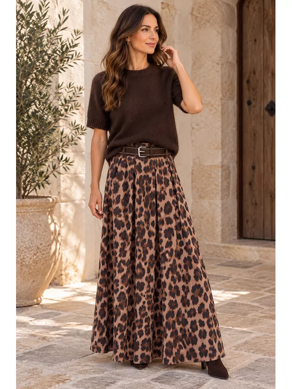 Nubuck look rok in leopard